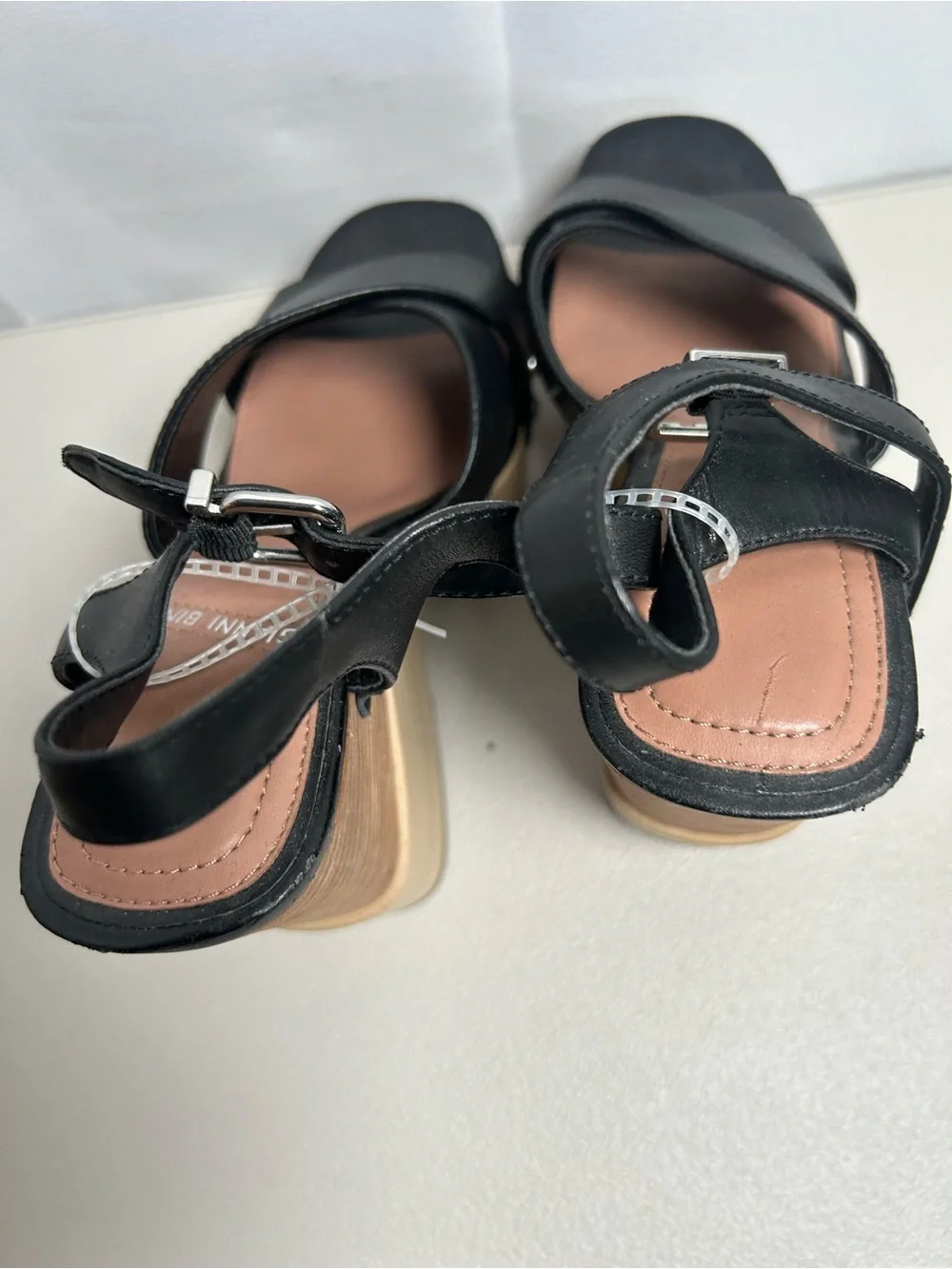 Gianni Bini Black Leather Crisscross Slingback Heels